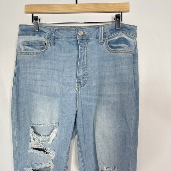 Cello Juniors 13 Blue Cotton Stretch Ripped Skinny Jeans Medium Wash Distressed - Picture 3 of 12